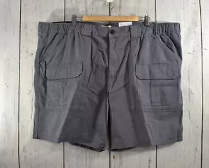 Croft & Barrow Twill Cargoshorts für Herren 48, 50, 52 Freizeit grau seitlich elastisch neu mit Etikett - Bild 1 von 8