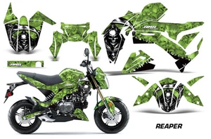 MX Decal Graphic Kit Dirt Bike For Kawasaki Z125 PRO 2017-2023 REAPER GREEN - Picture 1 of 2