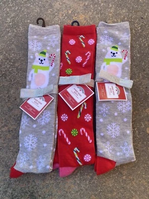 Meias de Natal altura do joelho Holiday Time (3 pares) - Imagem 1 de 3