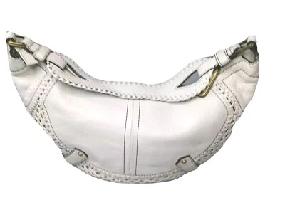 Bolso Hobo Cole Haan Tejido Abierto Cuero Blanco Bolso de Hombro Foto 1 de 4