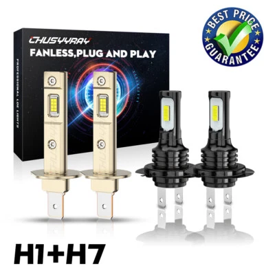 For Chevrolet Optra 2005-2010 Combo H1+H7 LED Headlight Kit High Low Beam Bulbs - Image 1 of 4