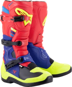 ALPINESTARS - 2013018-3375-8 - Tech 3 Boots - Red/Blue/Yellow Fluorescent - US 8 - Picture 1 of 1