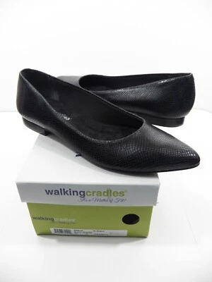 ZAPATO PLANO WALKING CUNDLES REECE NUEVO NUEVO SIN CAJA PARA MUJER 10 N 100 % CUERO PIEL DE SERPIENTE NEGRO Foto 1 de 4