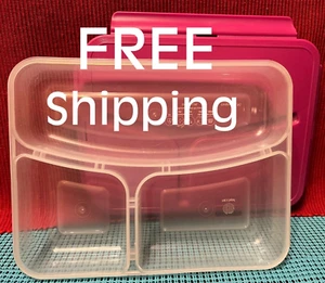 Purple Pret a Paquet Lunch Box,  Designed by AC ~~~ 9" x 7" x 2" - Picture 1 of 16
