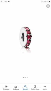 RETIRED Authentic Pandora  Eternity Synthetic Ruby Spacer 791724SRU  NEW