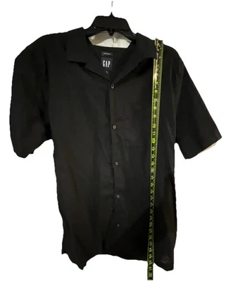 Camisa GAP Para Hombre Talla L Alta Negra Lino Manga Corta Abotonada Informal Playa Nueva Sin Etiquetas Foto 1 de 4
