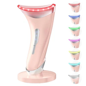 7 Farben Lichttherapie Gesichtsmassagegerät mit einstellbarer Vibration und Thermik... - Bild 1 von 7