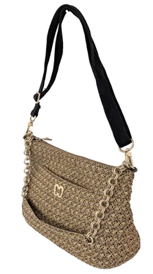 Eric Javits Woven Metallic Gold Straw Raffia Purse Shoulder Bag - Image 1 of 4
