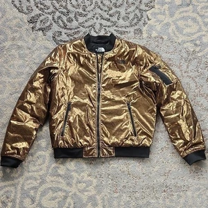 The North Face Metallic Bomber Jacket Gold Medium - Picture 1 of 11
