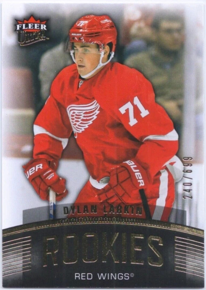 2015-16 Upper Deck Fleer Showcase Ultra Rookies DYLAN LARKIN U4 699 Red Wings RC - Image 1 of 1