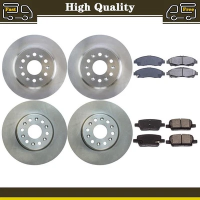 6 Front Rear Brake Pads Set Disc Rotors Fits 2017 GMC Acadia_ - Image 1 of 4