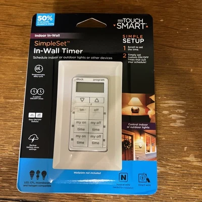 MyTouchSmart Simple Set In-Wall Timer, White - Image 1 of 2