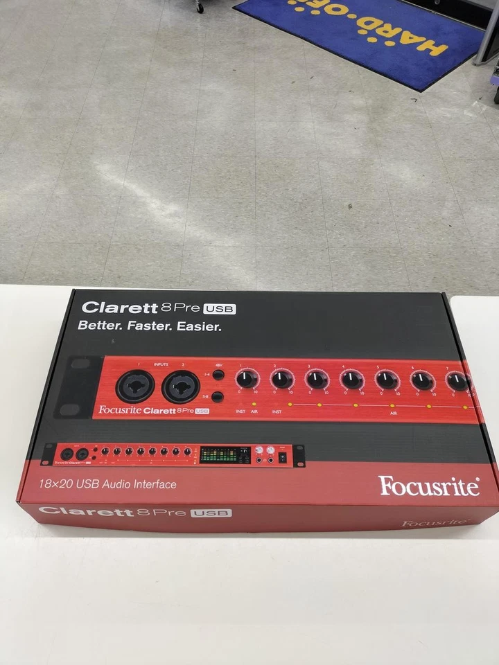 Focusrite Clarett 8Pre USB Audio Interface – 18-In/20-Out Studio Recording-JAPAN - Image 1 of 4
