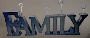 FAMILIENSCHILD Tisch Schreibtisch Deko hält Fotos oder Notizen schwarz Holz - Bild 1 von 6