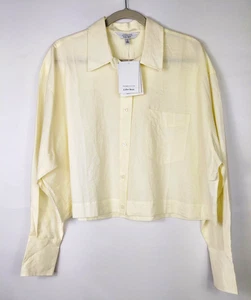 Neu mit Etikett & Other Stories Stockholm Atelier elfenbeinfarbene Bluse Gr. M Leinen Viskose cropped - Bild 1 von 9