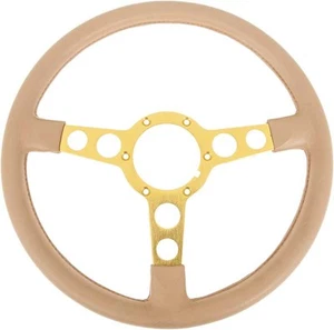 1976-81 Firebird; Formula Steering Wheel; Gold Spokes; 3-1/4" Camel Tan Molded - Picture 1 of 2