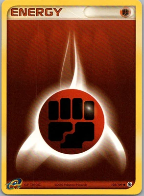 FIGHTING ENERGY 105/109 EX Ruby & Sapphire Pokemon ENERGY WOTC Card EX - Image 1 of 2