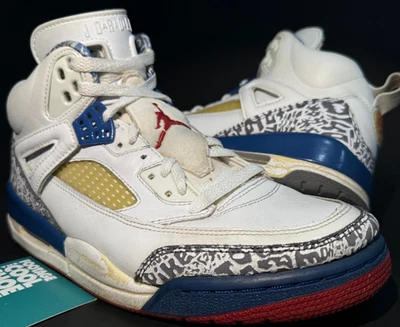 NIKE AIR JORDAN SPIZIKE OG FIRE RED WHITE TRUE BLUE FIRE RED CEMENT GREY BLACK 8 - Image 1 of 4