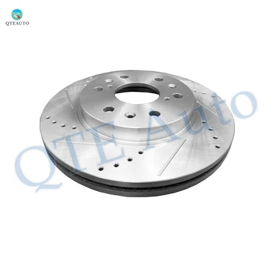 Front Right 329.95mm Drilled Slotted Brake Rotors For 2009-2014 GMC Savana 1500 - Image 1 of 4