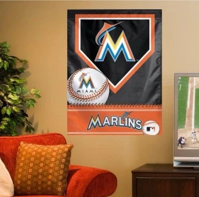 Miami Marlins Baseball Vertical Flag 27 x 37 Indoor Outdoor WinCraft Sports MLB - Image 1 of 4