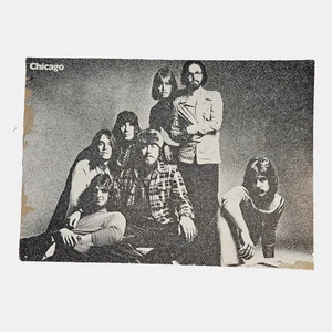 Póster promocional plano blanco y negro vintage de Chicago Band 28x20 de los años 70 rock original - Imagen 1 de 6