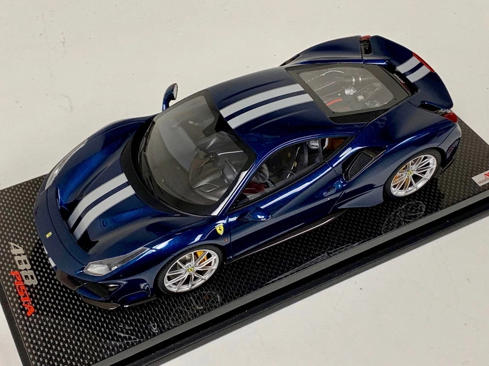 1/18 MR Collection Ferrari 488 Pista TDF Blue / Silver Stripe  #01 of 49  FE025E - Image 1 of 4