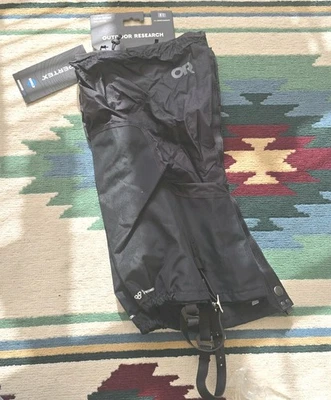 Outdoor Research Helium Gaiters Mens XXLarge Black Lightweight Waterproof Pertex - Image 1 of 2