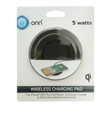ONN Wireless Smartphone Charging Pad 5 Watt Charger iPhone Samsung Google - Image 1 of 4