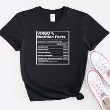 Virgo Girl Nutrition Facts Shirt Horoscope T-Shirt Funny Birthday Tee Size S-5xl