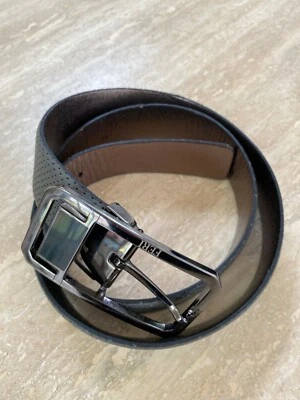 Cinturón FERI FEDERICO GRIS PERFORADO Hombre 29/32 Cuero Auténtico Hecho en Italia  Foto 1 de 4