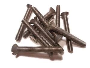 5/16-18 x 2-1/2" Stainless Steel 18-8 FLAT HEAD SLOTTED Screws 10 Pieces - Picture 1 of 1