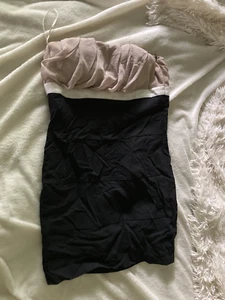 Corsage-Kleid, schwarz mit hellbraunem Oberteil von TallyWeijl Gr. 42 - Bild 1 von 2