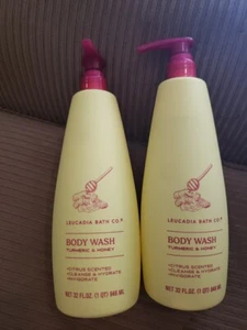 Leucadia Bath Co. Turmeric & Honey Body Wash Citrus Scent Lot (2) 32 Oz New - Picture 1 of 4