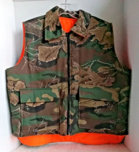 Northwest Territory Woodland Plus Camo & Orange Reversible Men's Vest XL USA - Picture 1 of 17