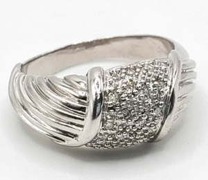 Damenring Sterlingsilber 925 Diamant gewölbt 0,20 ctw H Si2 Größe 7,5 - Bild 1 von 9