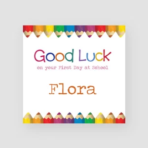 Tarjeta de escuela/guardería personalizada hecha a mano de buena suerte - hijo, hija, niño, niña - Imagen 1 de 8
