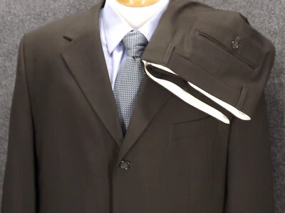 Gianni Valente Collection Mens Suit 44R Black Pure Wool 37x33.5 Pleasted Pants - Image 1 of 4