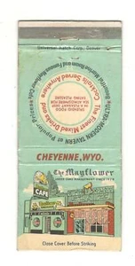 THE MAYFLOWER RESTAURANTE CHEYENE WYOMING Cubierta de Matchbook Vintage DA3-4 - Imagen 1 de 2