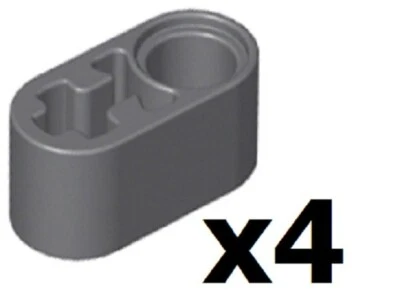 LEGO 4 New Dark Bluish Gray Technic Liftarms Thick 1 x 2 Axle Hole 60483 DG03 - Image 1 of 2