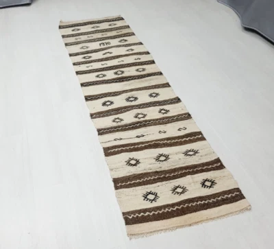 organic kilim rug , natural turkish small runner rug , handwoven kilim - Image 1 of 4