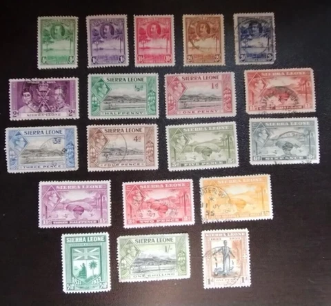 Sierra Leone Scott's 140...181A,Used to MH. Nice Lot of 19. sal's stamp store Cover