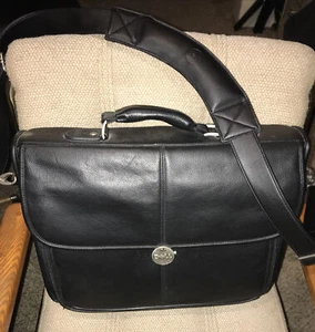 Computadora Dell portátil portátil bolsa mensajera bolso de hombro cuero negro negocios - Imagen 1 de 2