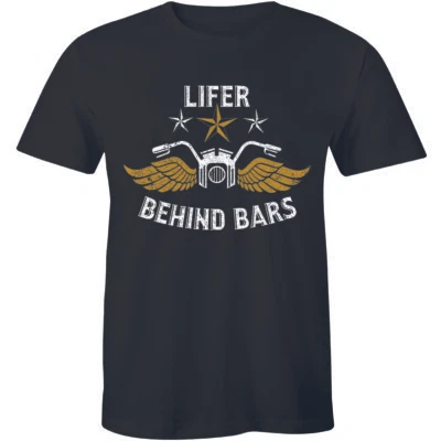 Lifer Behind Bars Men's Funny Biker T-Shirt Bike Motorbike Motorcycle Indian Tee - Image 1 of 4