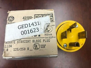 GE  GED 1431  Straight Blae Cord Plug  14-30P 30A 125/250 - Picture 1 of 2