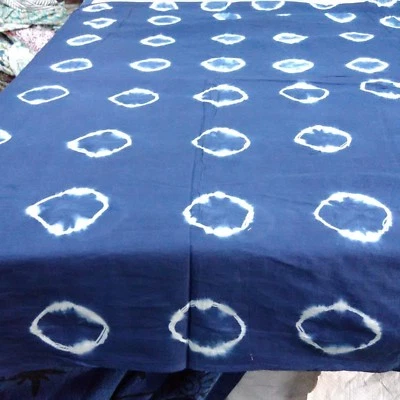 Tejido indio teñido a mano Shibori suave 100 % algodón azul índigo Bandhani 5 yardas HD1 Foto 1 de 4