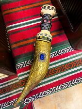 Antique Brass Syrian Dagger Knife with Bone Handle -Rare Collectible Jambiya