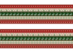 A4 Edible Decor Icing Scandinavian Christmas Xmas Knitted Ribbon Cake Border - Picture 1 of 1