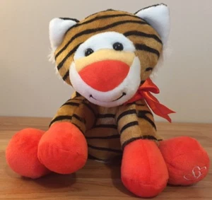 TIGRE con zampe arancioni/naso 9" peluche animali avventura cuori su zampa San Valentino - Foto 1 di 3
