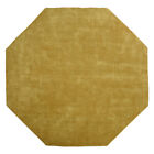 Hand Knotted Loom Wool Octagon Area Rug Solid Gold Bbh Homes Bbl00111