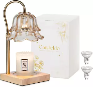 Candle Warmer Lamp with Timer: Flower Gold Candle Lamps Height Adjustable Home B - Picture 1 of 12